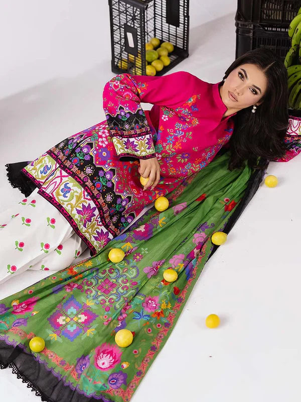 COCO BY ZARA SHAHJAHAN Printed three piece suit D-299