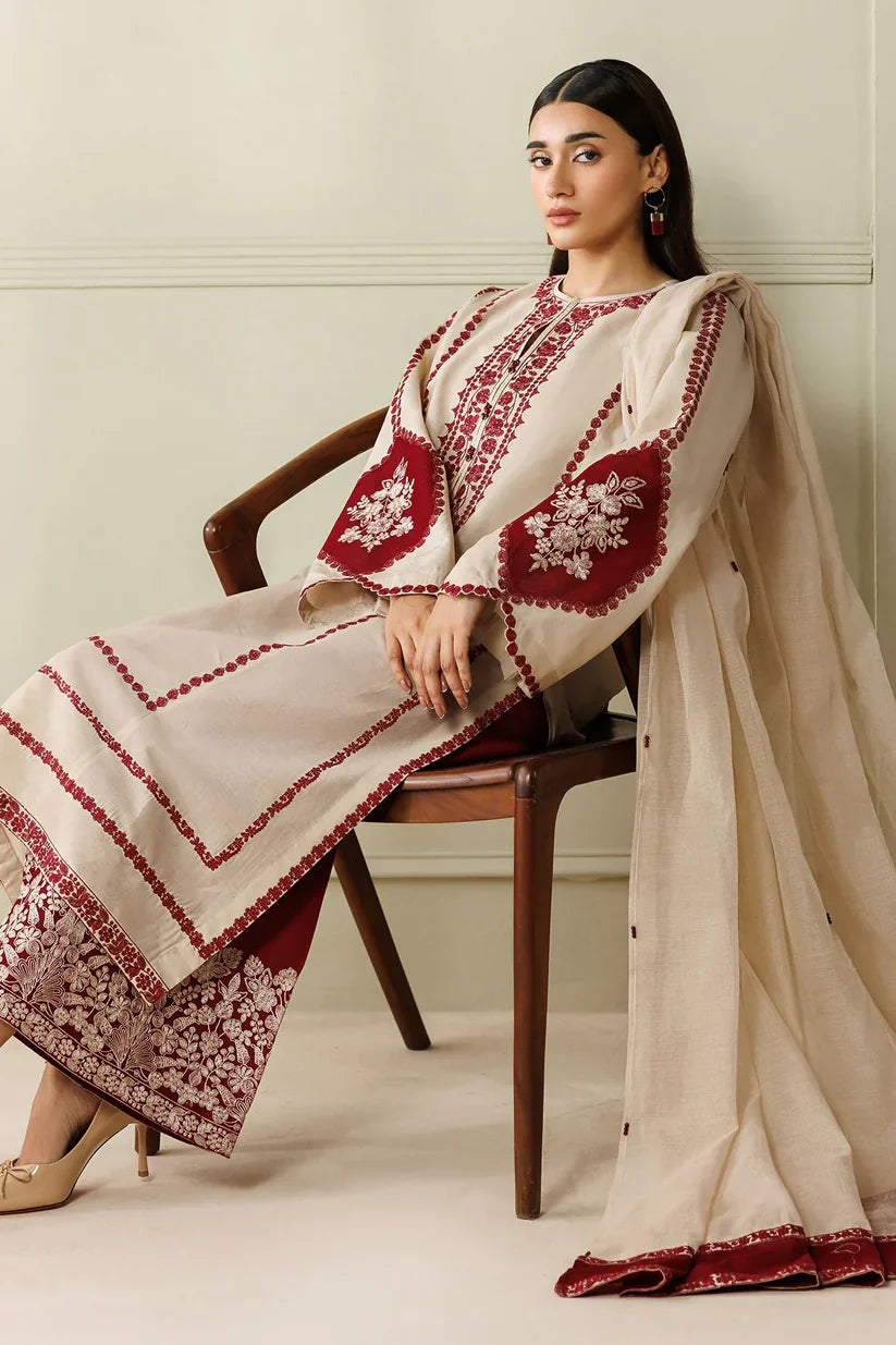 Baroque Embroidered lawn Three Piece Bqr-789