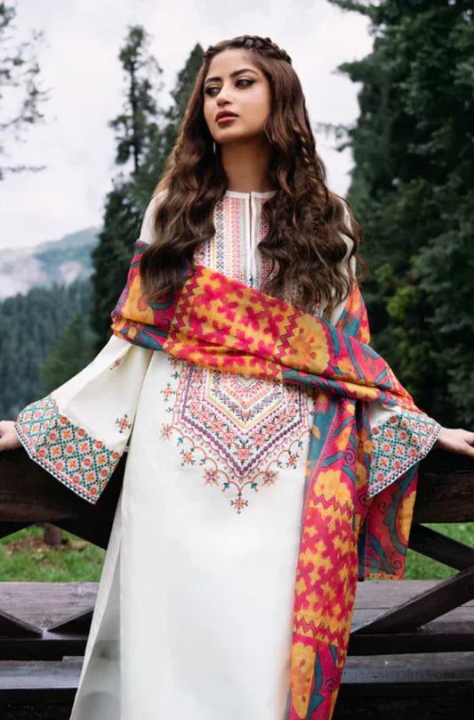 3 Piece - Embroidered Lawn Sapphire Suit | SPD-13