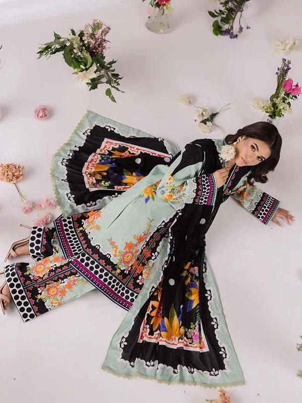 COCO BY ZARA SHAHJAHAN Printed three piece suit D-298