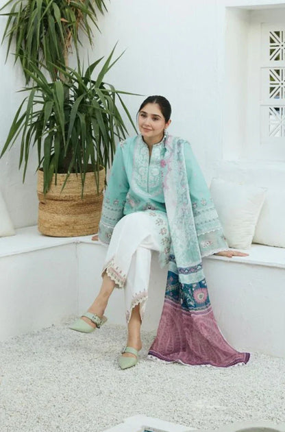 3 Piece - Embroidered Dhanak Eid Collection (Zara Shahjhan) | COCO 01