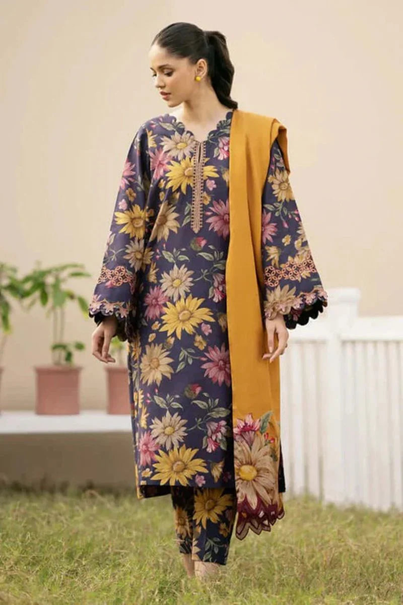 3 Piece - Printed Lawn Suit with Lawn Dupatta | D - 787