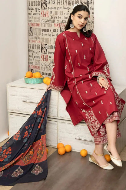 3 Piece - Exquisite Lawn Embroidered Suit | SP - 001