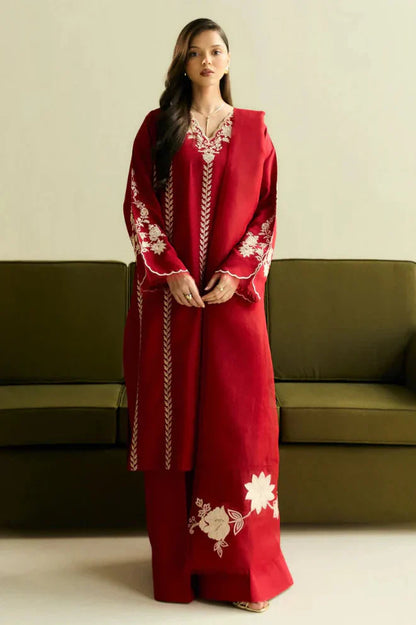Coco Embroidered Dhanak Three Piece D-211