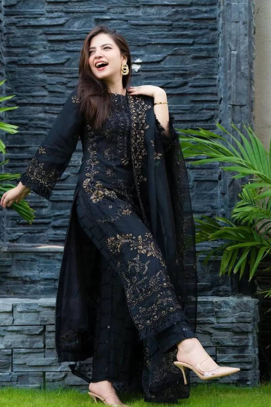 3 Piece - Lawn Embroidered with Chiffon Duppata | FCC - 18405
