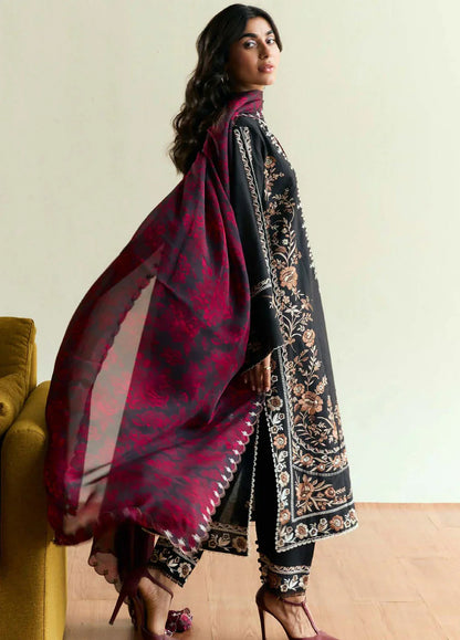 zarashahjhan Embroidered Dhanak Three Piece coco-78