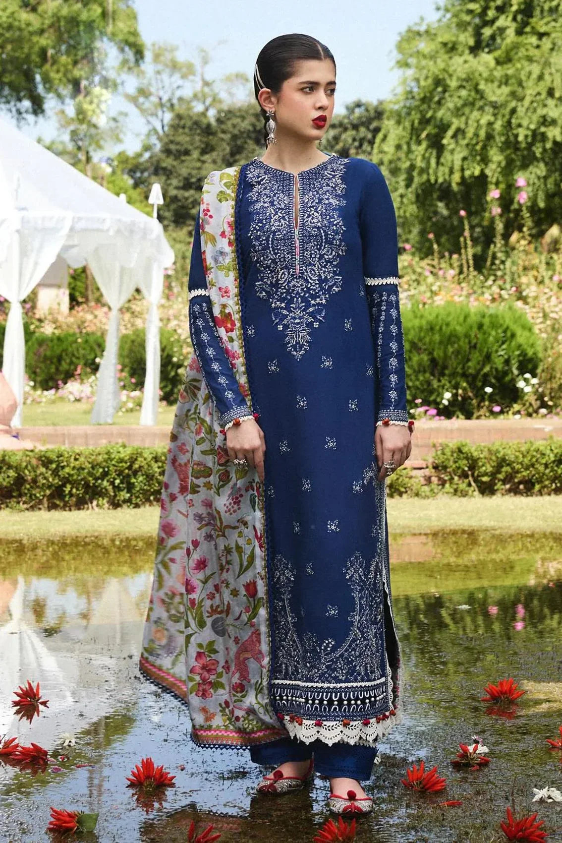 Hussain Rehar Embroidered lawn Three Piece HR-332
