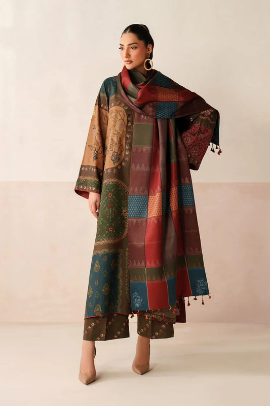 Baroque D-2110 Printed three piece Lawn( winter )