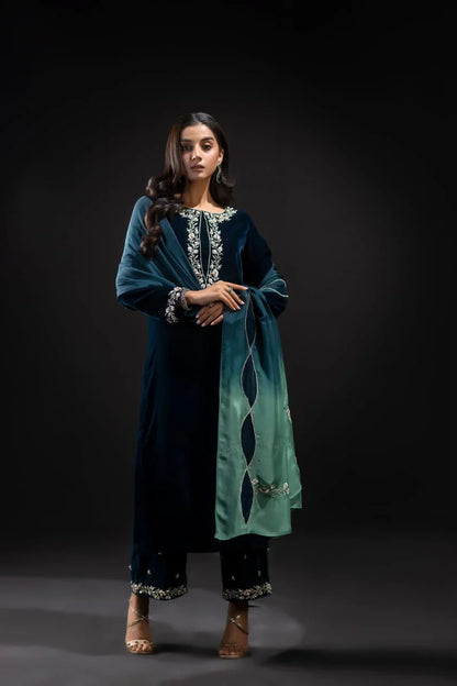 FCC ZC-16 B Embroidered Velvet Three piece velvet Collection