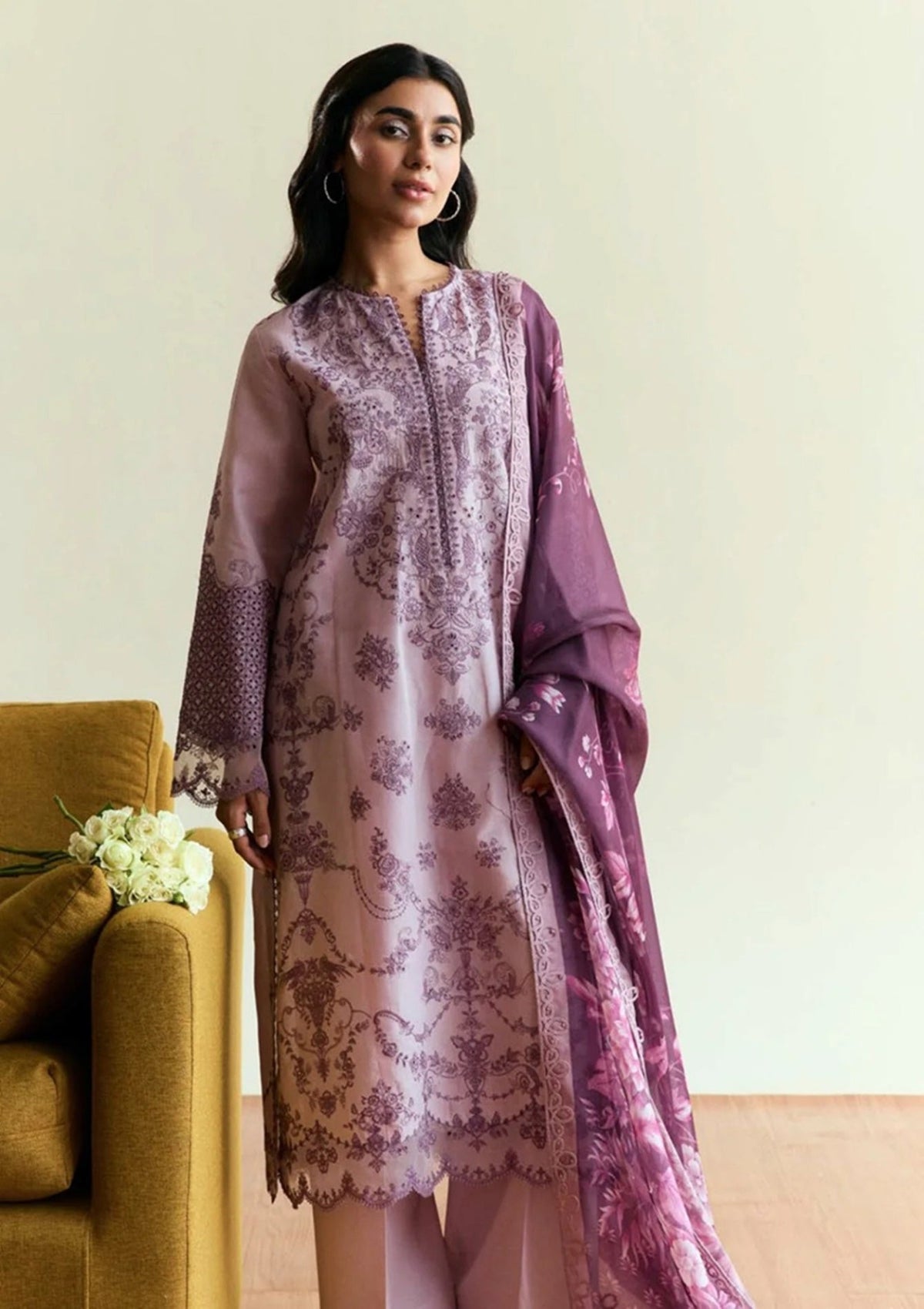 Zarashahjhan Embroidered Dhanak Three Piece COCO-1577