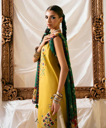 sapphire Embroidered Dhanak Three Piece D-69 B