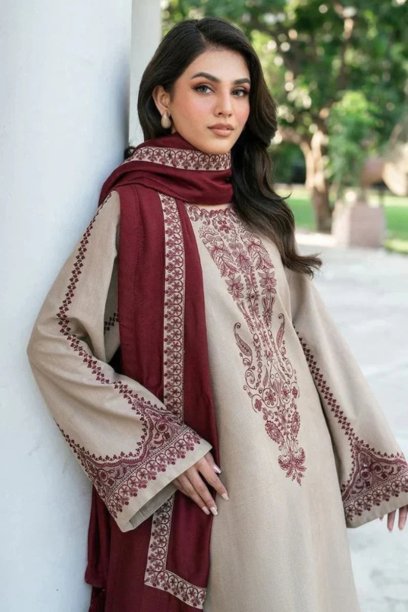 sapphire Embroidered Dhanak Three Piece D-99