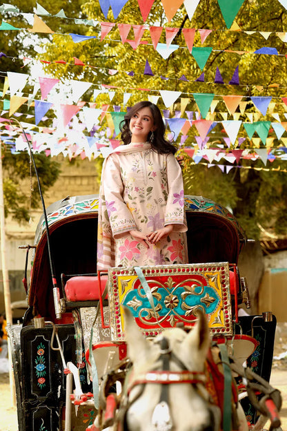 3 Piece - Aneelas Embroidered Lawn Suit (Summer Collection) | D-328