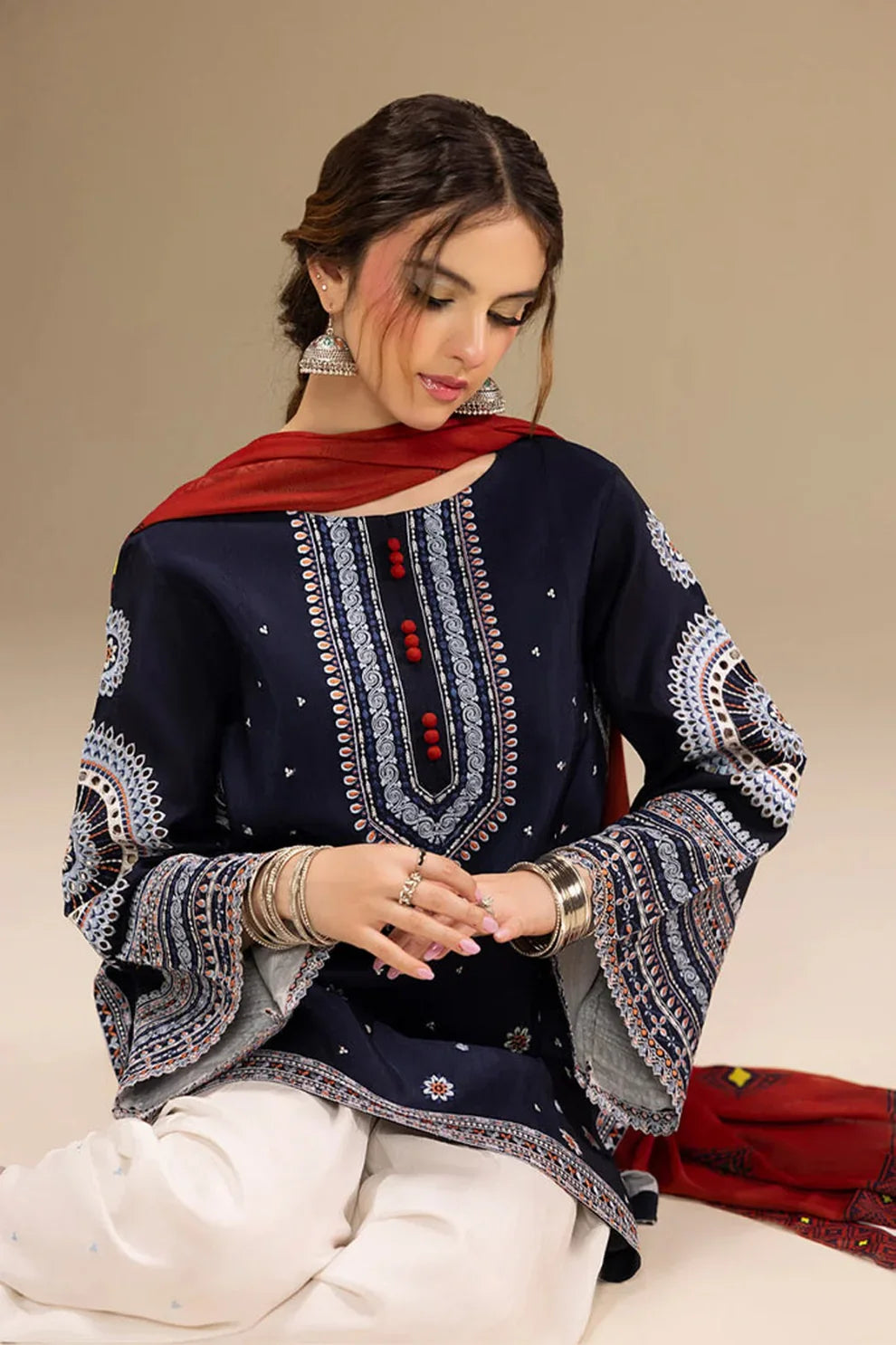 Sapphire Embroidered Dhanak Three Piece SPL-934