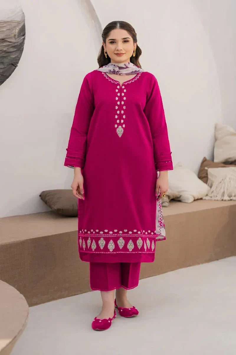 Zarashahjhan Embroidered Dhanak Three Piece COCO-163