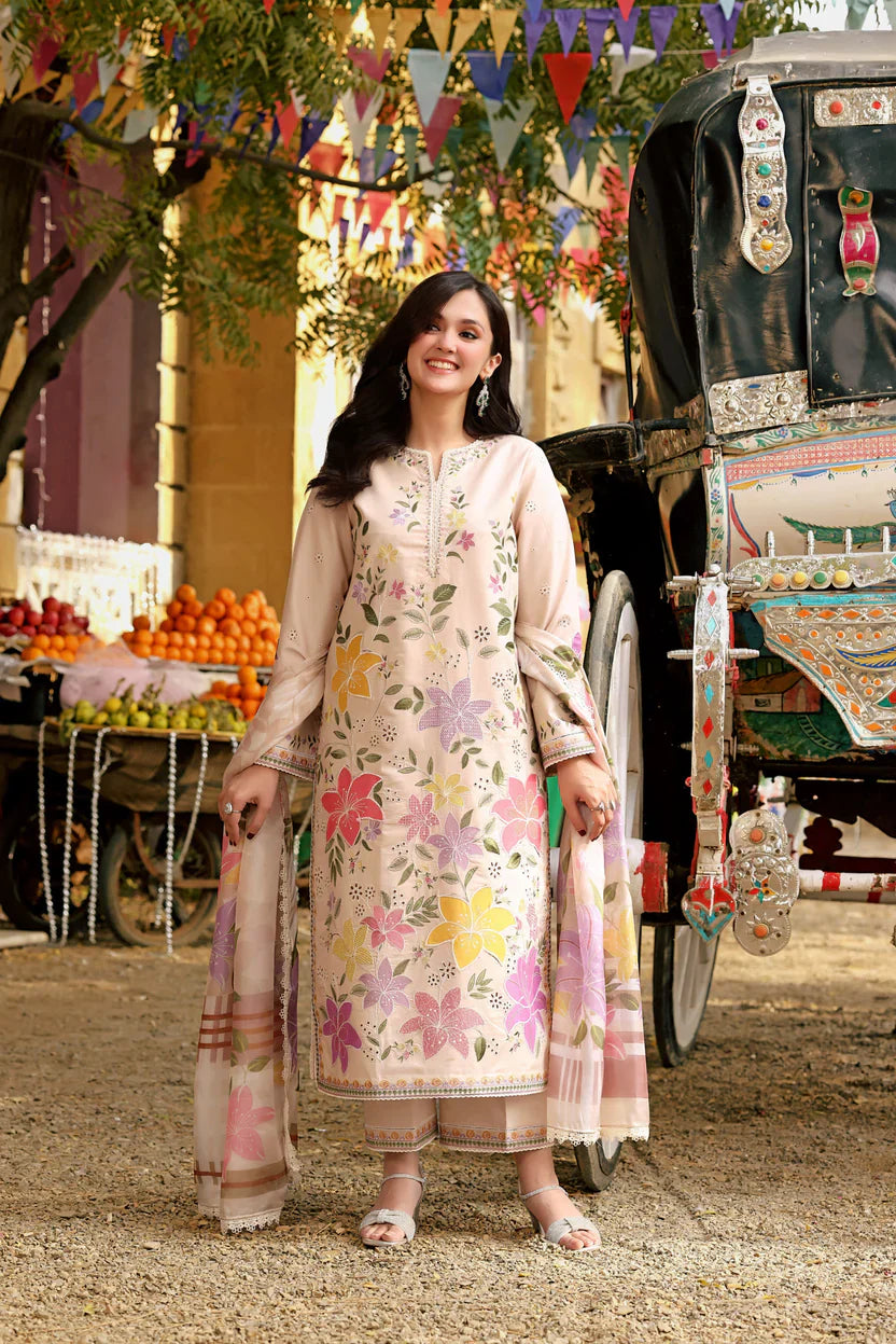 3 Piece - Aneelas Embroidered Lawn Suit (Summer Collection) | D-328