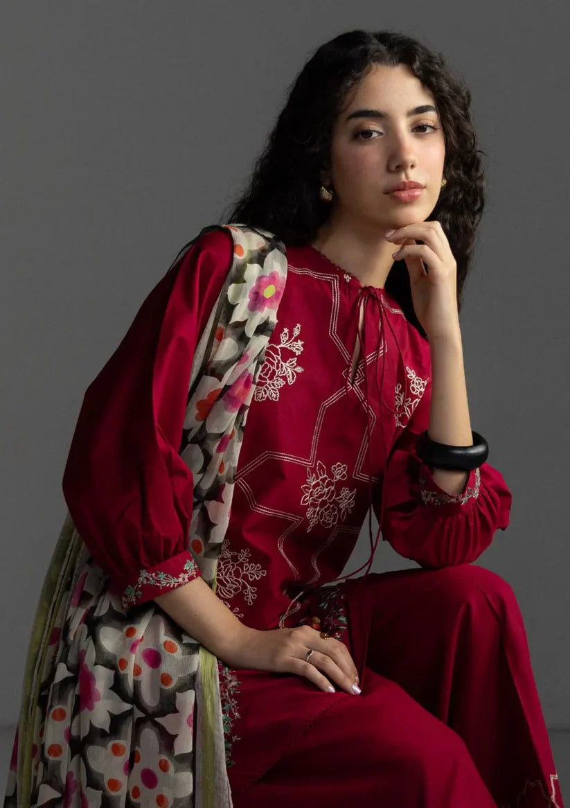 Zara Shahjahan Embroidered lawn Three Piece Coco-91