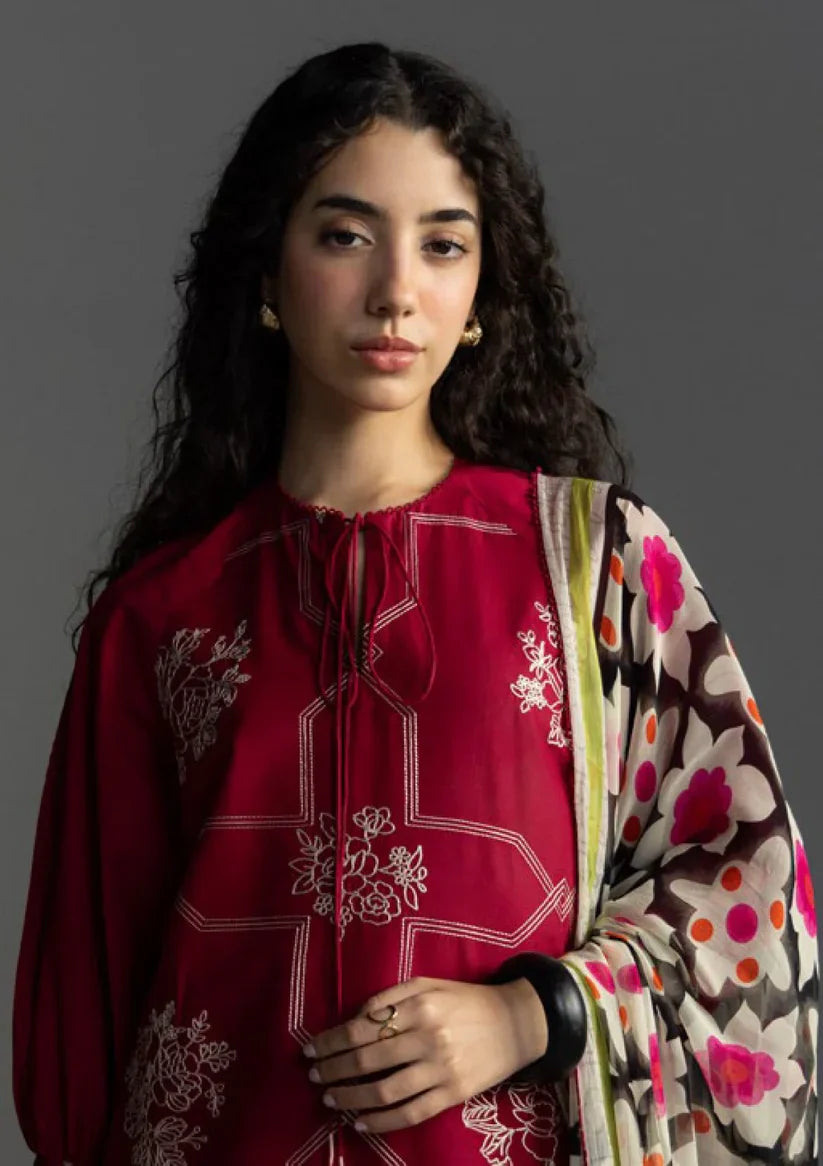 Zara Shahjahan Embroidered lawn Three Piece Coco-91