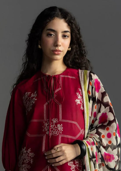 Zara Shahjahan Embroidered lawn Three Piece Coco-91