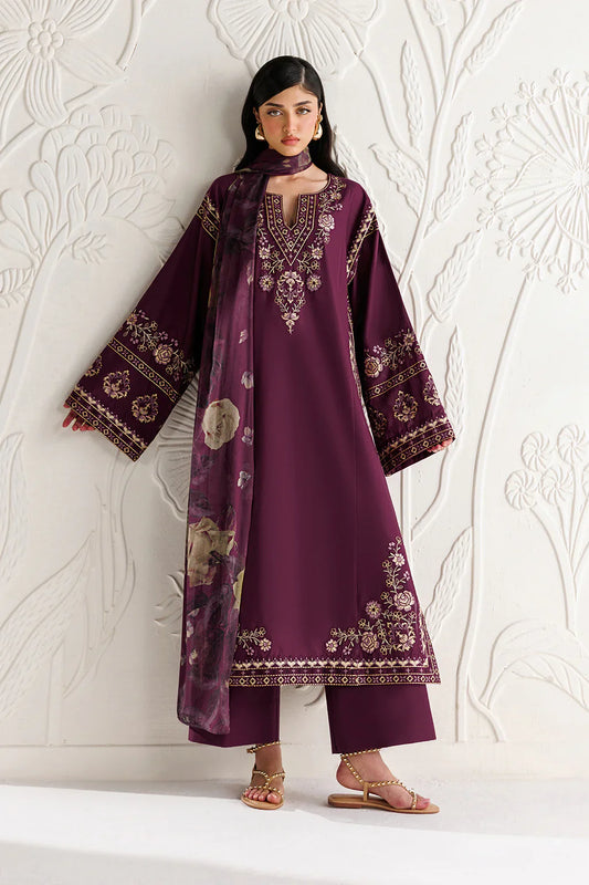 3 Piece - Iznik Embroidered Lawn Suit (Summer Collection) | D-023