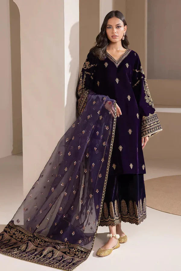 Bareeze BR-745 Velvet Embroidered 3pc