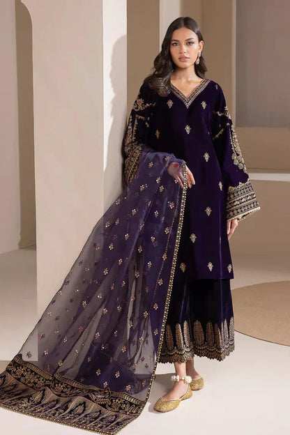 Bareeze BR-745 Velvet Embroidered 3pc