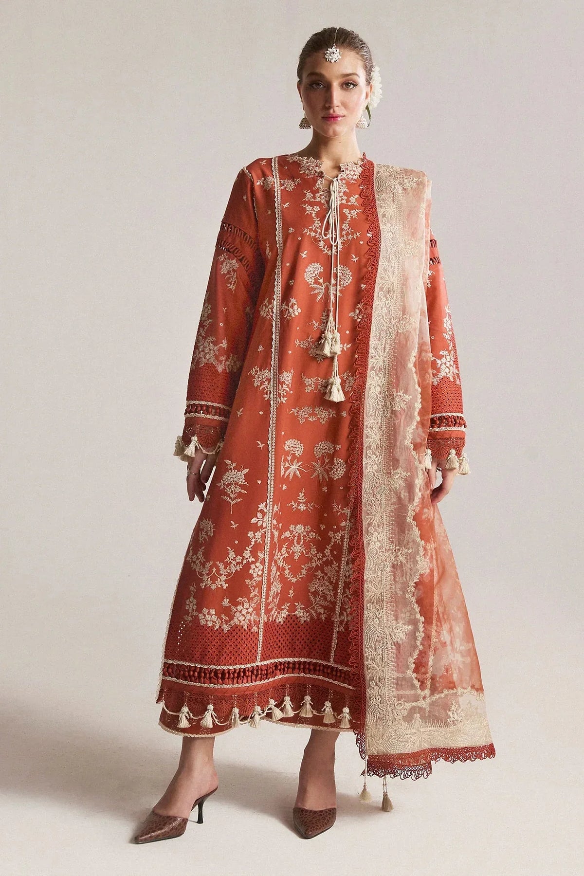 zarashahjhan Embroidered Dhanak Three Piece coco-213