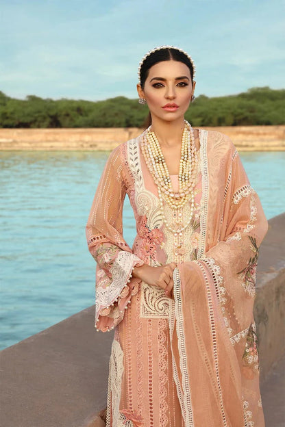 3 Piece - Crimsonn Pink Embroidered Lawn Suit | CR - 02