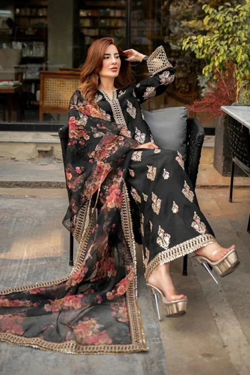 Asling Embroidered Dhanak Three Piece AS-177