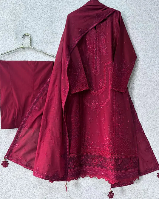 Zarqash Embroidered Lawn Three Piece D-210