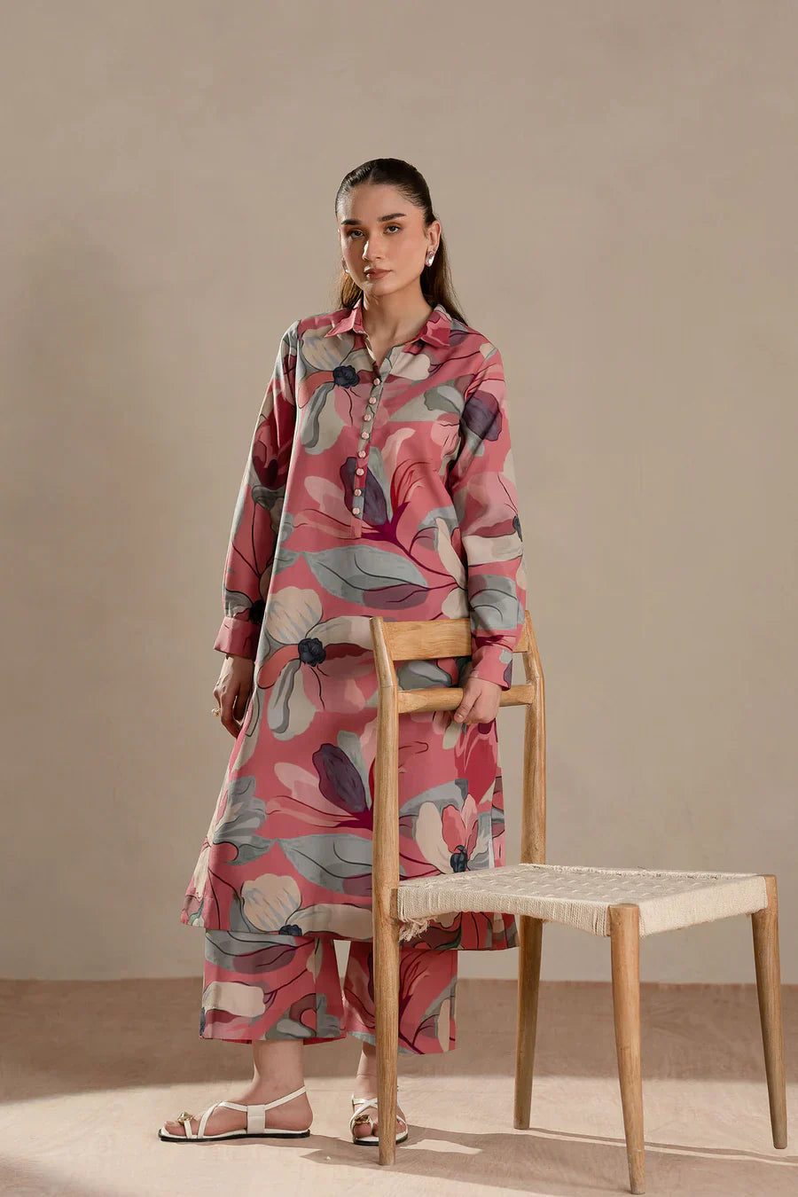 fcc-730 Printed Airjet Viscous Silk two Piece