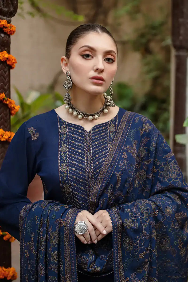3 Piece - Embroidered Dhanak (Bareeze Winter Collection) Suit | D - 10