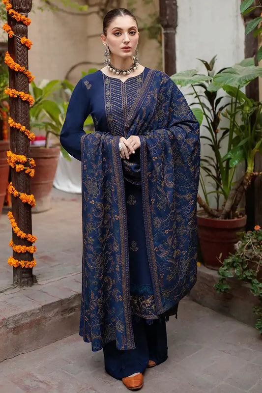 3 Piece - Embroidered Dhanak (Bareeze Winter Collection) Suit | D - 10