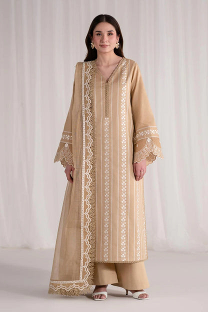 Elaria Akbar Aslam- 3PC Lawn Embroidered Suit - D-138