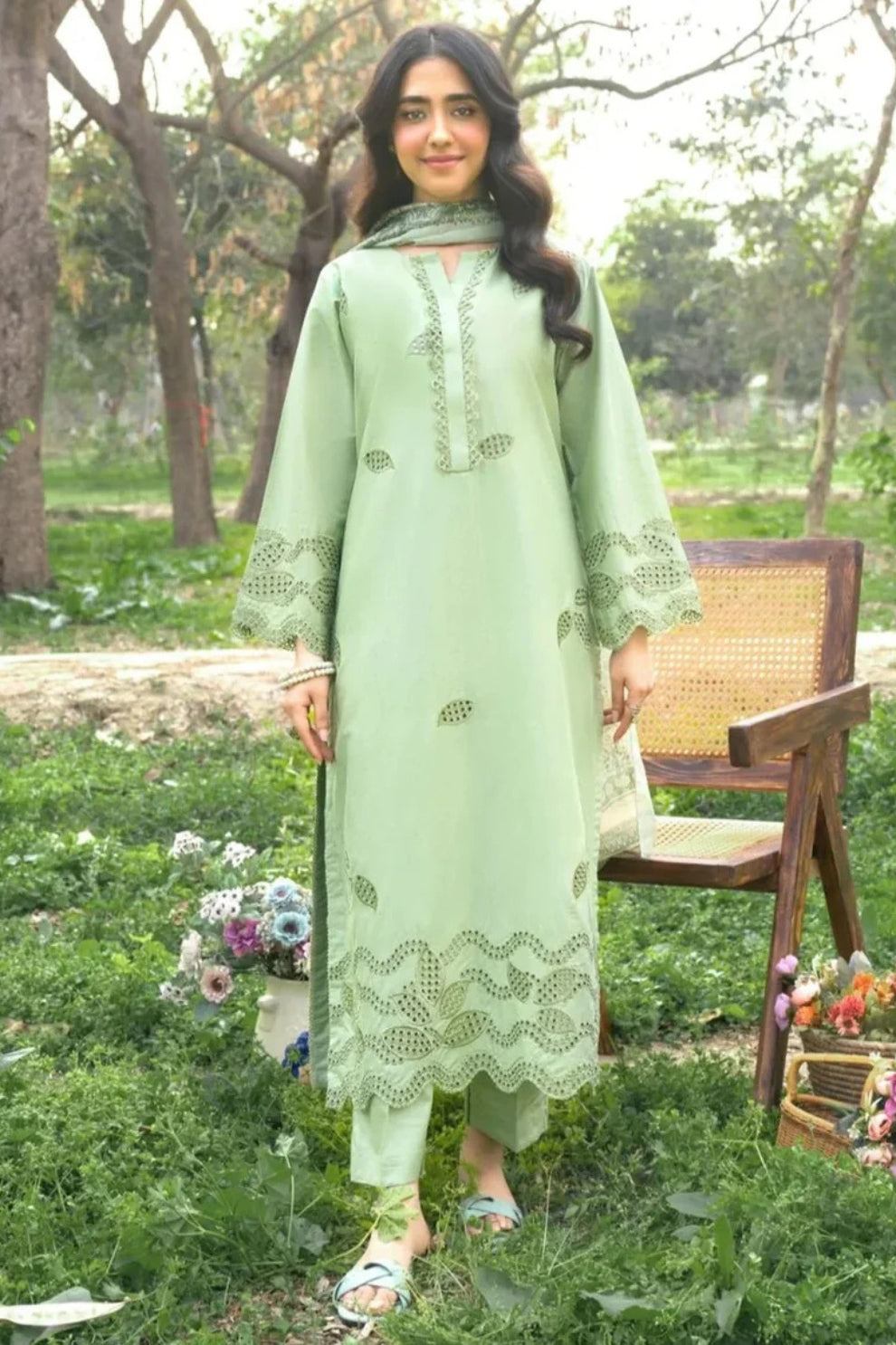 Panache Apparel Lawn Chiken-Kari Embroidered Three Piece PR-147