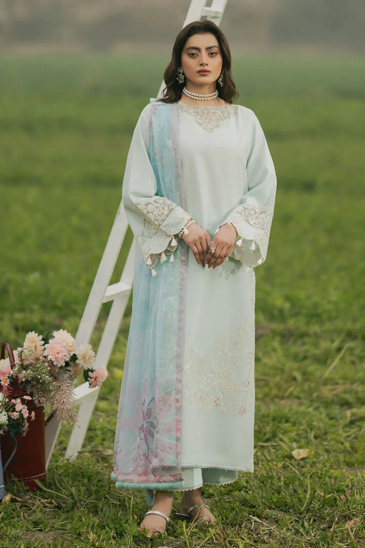 3 Piece - Iznik Embroidered Lawn Suit (Summer Collection) | D-329