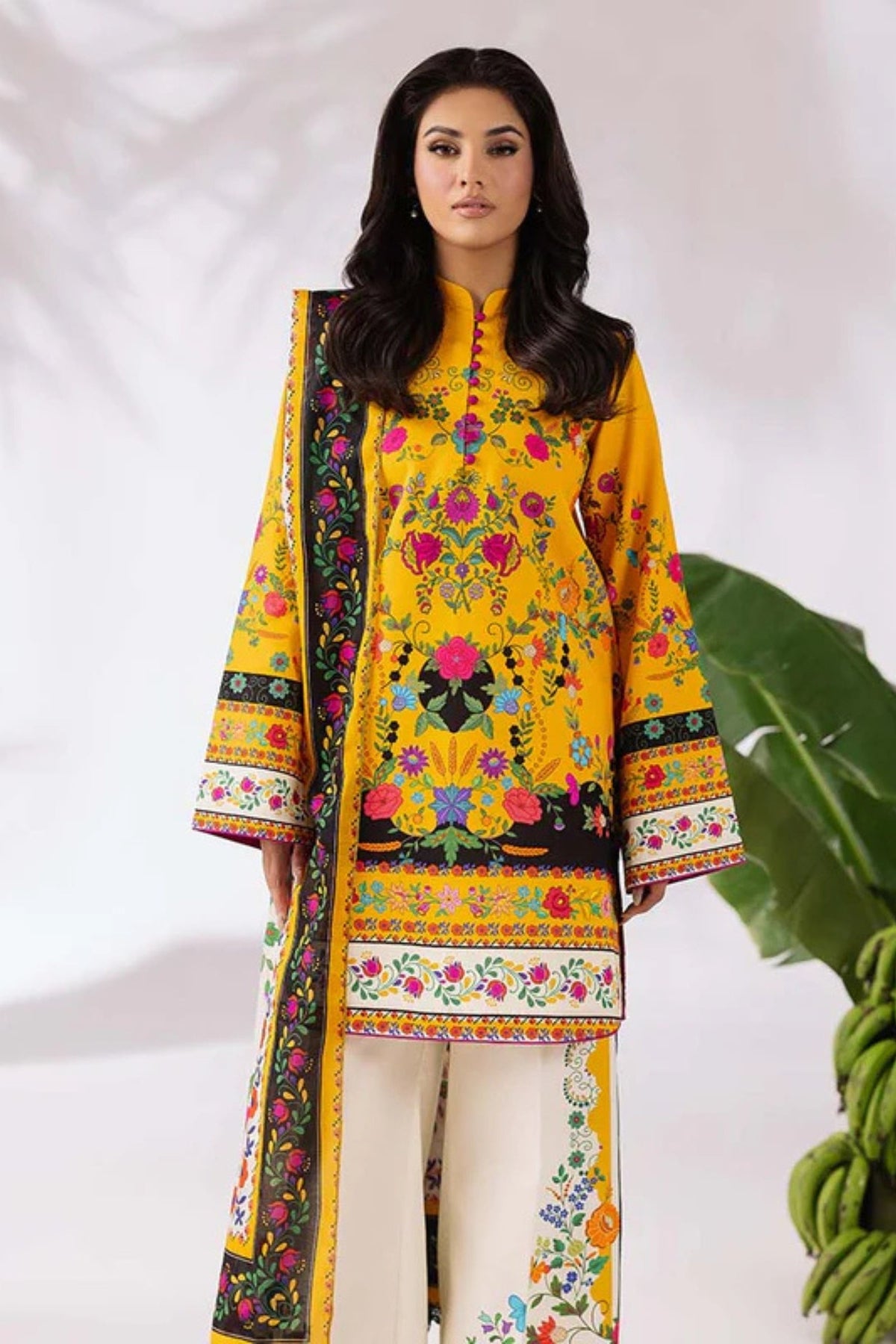 COCO BY ZARA SHAHJAHAN Printed three piece suit D-297