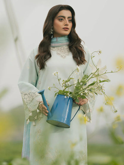 3 Piece - Iznik Embroidered Lawn Suit (Summer Collection) | D-329