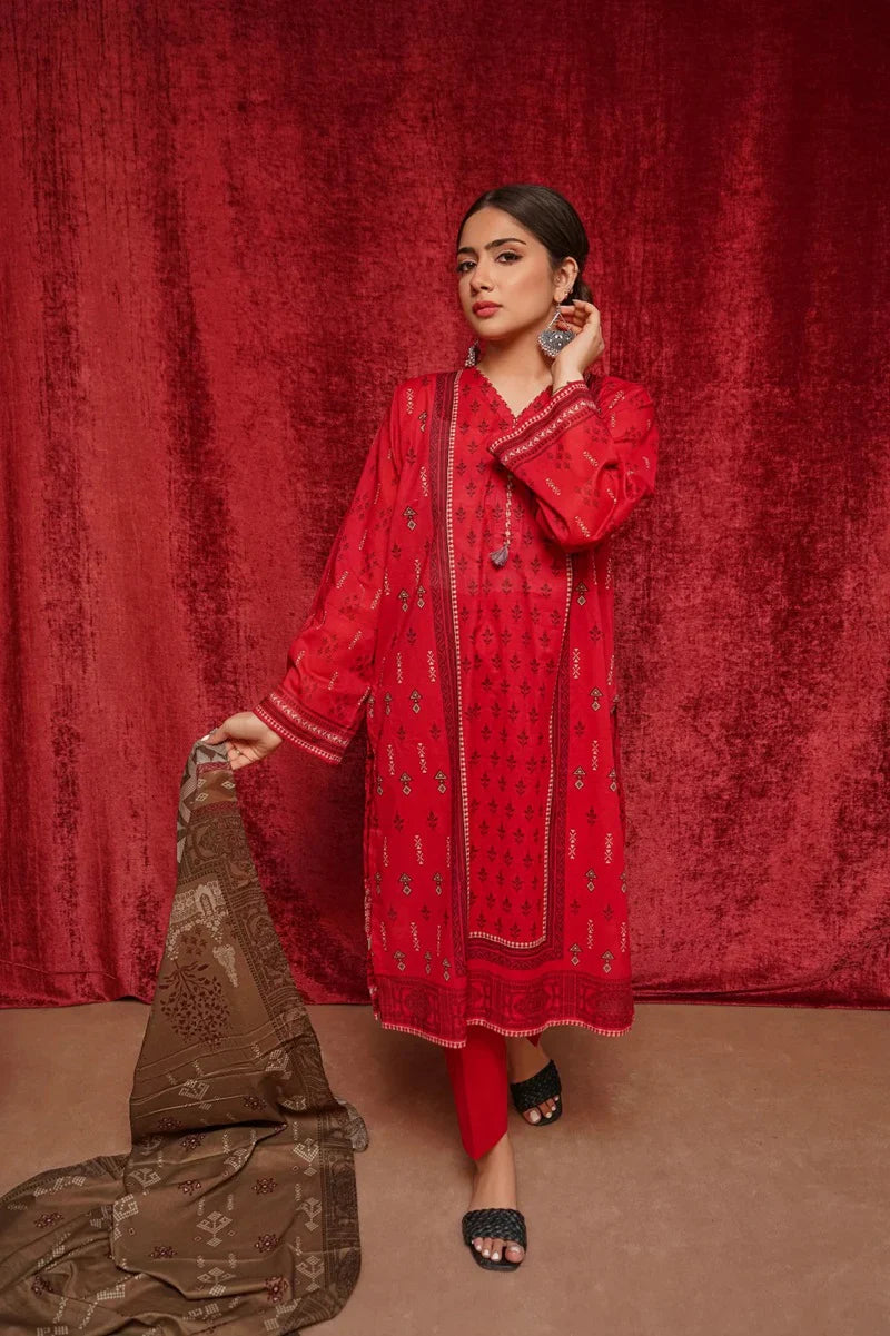3 Piece - Printed Khaddar Suit (Urge) | D - 601