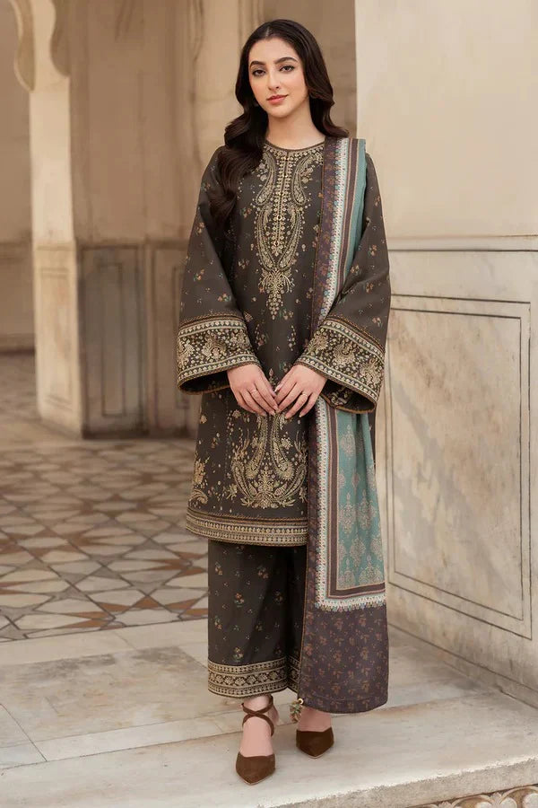 3 Piece - Embroidered Premium Dhanak (Jazmin) Suit | SP - 42