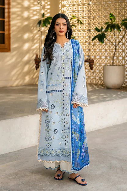 Qalamkar Chikenkari Embroidered Lawn Three Piece QL-1049