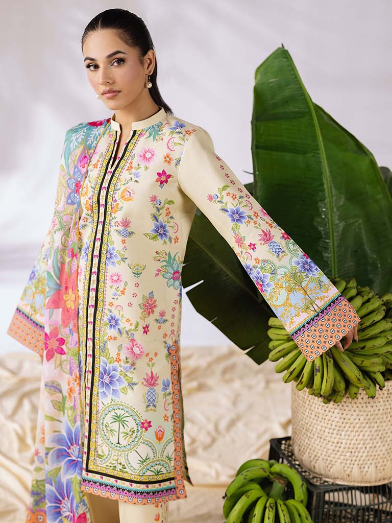 COCO BY ZARA SHAHJAHAN Printed three piece suit D-293