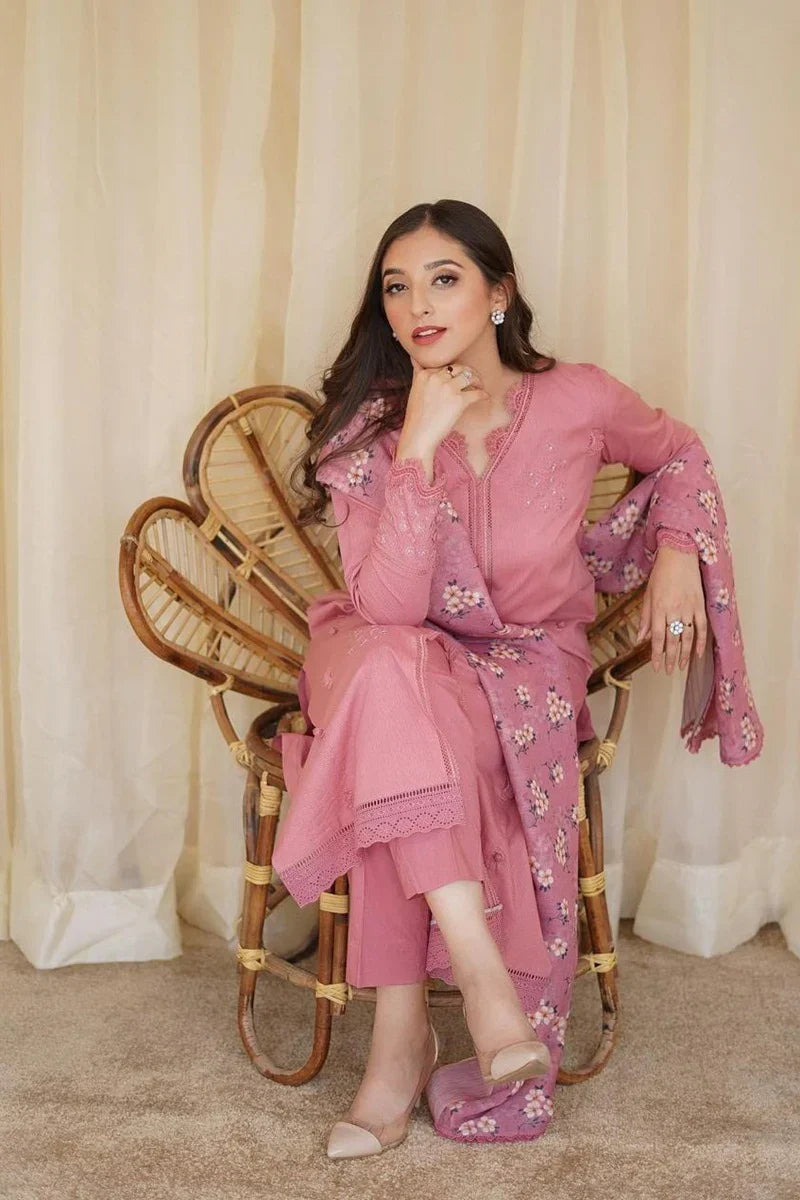 3 Piece - Lawn Embroidered 3 piece suit | FCC - 437