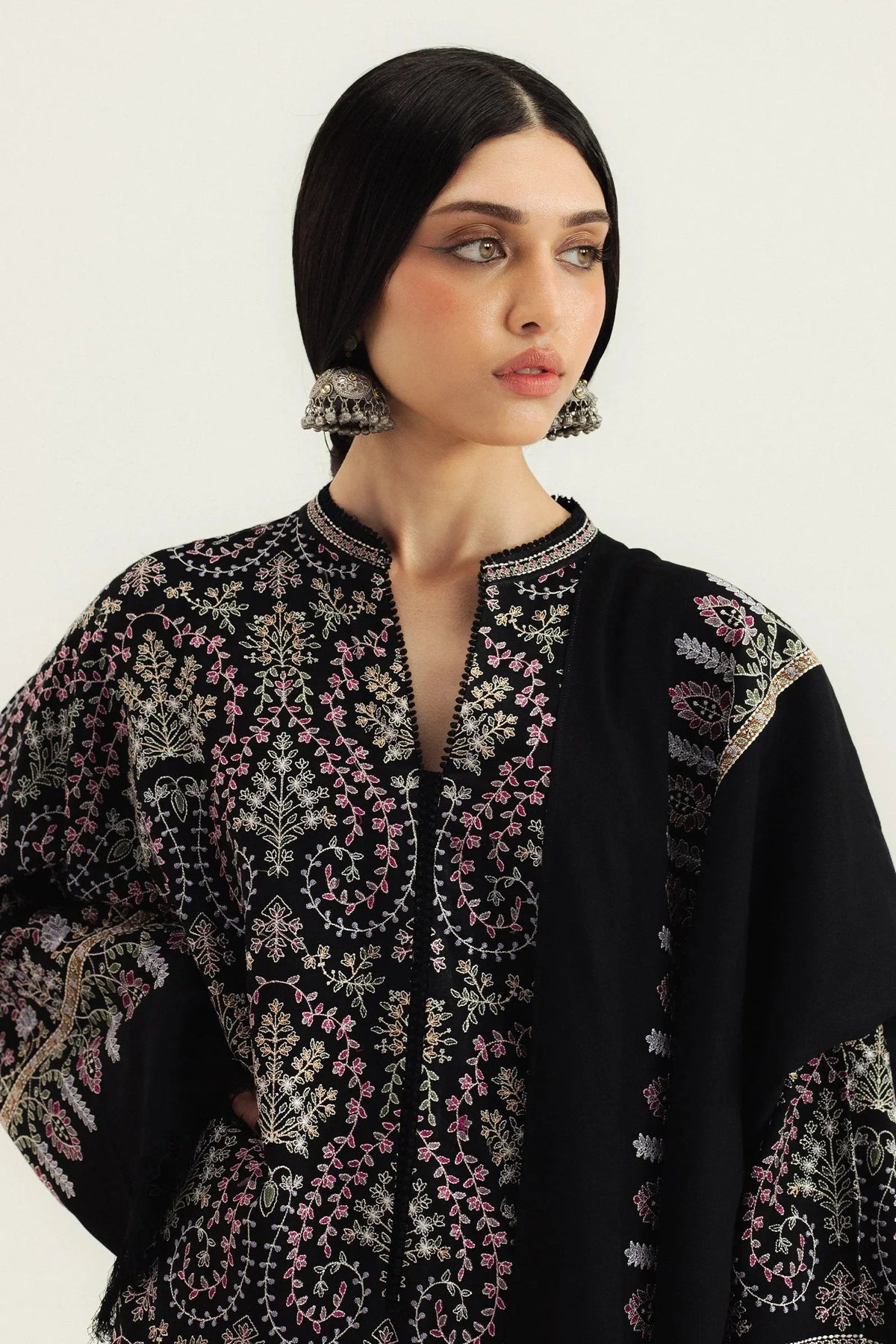 Coco Embroidered Dhanak Three Piece D-225