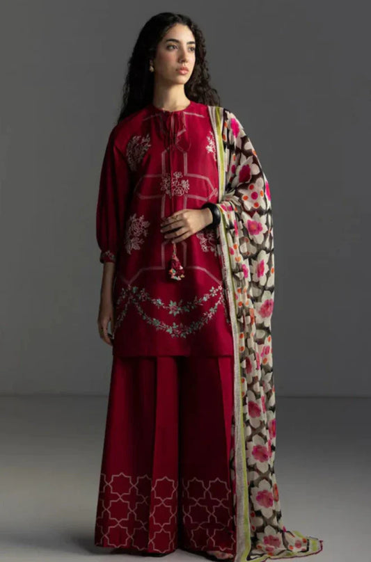 Zara Shahjahan Embroidered lawn Three Piece Coco-91