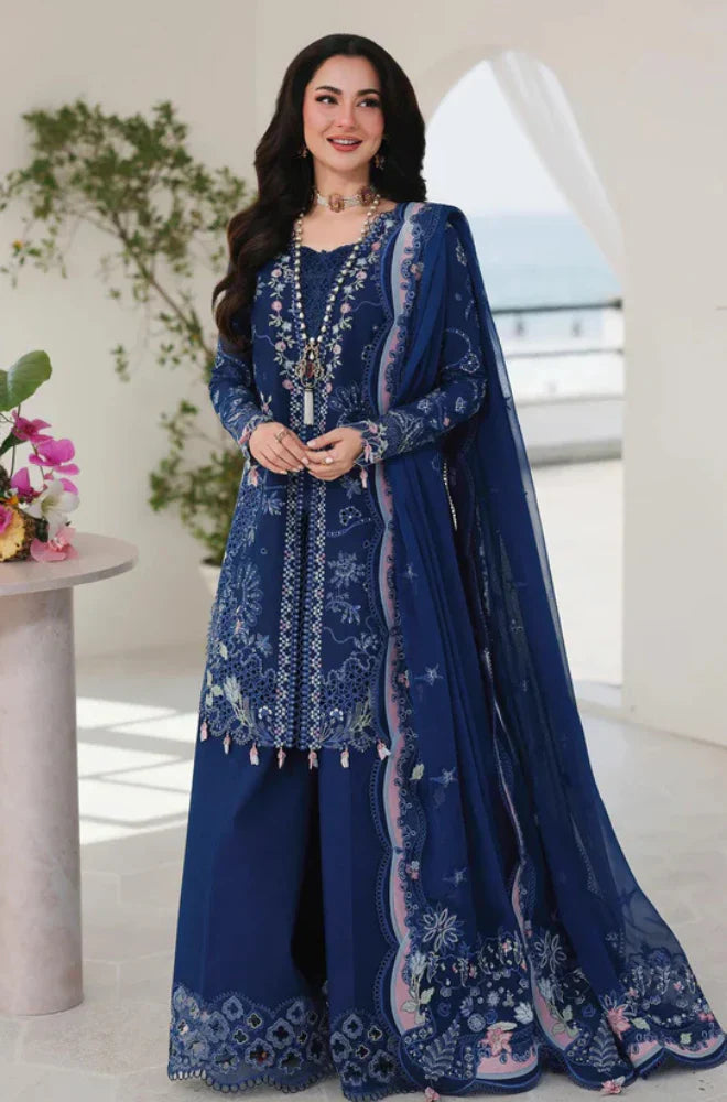 Qalamkar Luxury 26 Lawn Chikenk-Kari Embroidered Three Piece QL-910