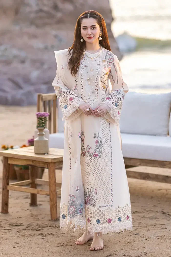 3 Piece - Embroidered Lawn (Chikankari Qalamkar) | QL - 1020