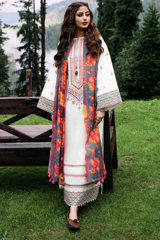 3 Piece - Embroidered Lawn Sapphire Suit |  SPD-13