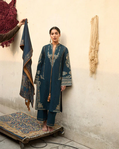 Jugnu by Hussain Rehar Summer 3PC Lawn Embroidered Suit - LC278